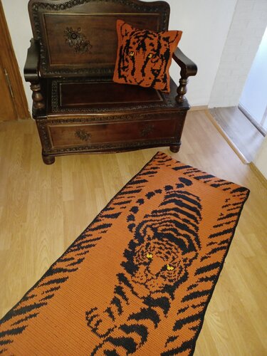 Häkelanleitung Kissen " Tiger "