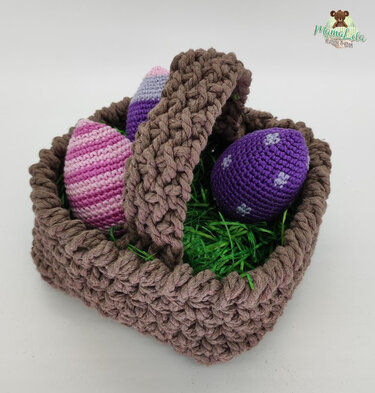 Osterkörbchen mit Eiern - Häkelanleitung