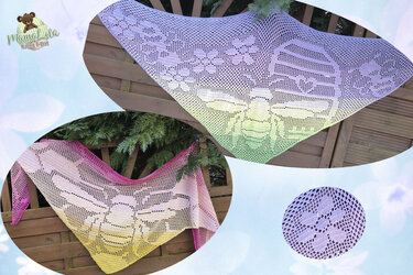 MOTIVTUCH „Biene° - Häkelanleitung - Häkeln