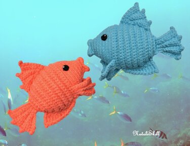 Crochet Plushie fish. Amigurumi pattern