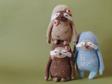 Amigurumi Sloth Crochet Pattern With Embroidery Tutorial