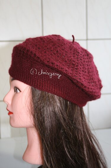 Chrocet Patterns French cap burgundy - Crochet