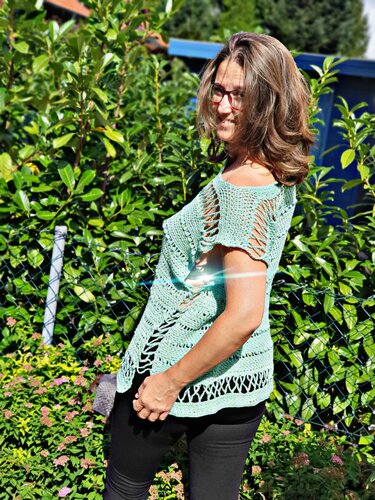 Seafoam PonShirt - Häkelponcho und Shirt in einem - Häkeln