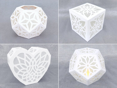 Vier Tischleuchten in Weiß – Sparset – Bastelanleitung und Vorlagen