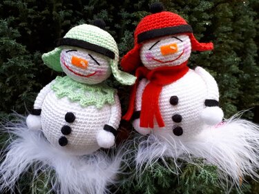 Anleitung Amigurumi „Klammer Schneemann„  11 cm Groß - Häkeln