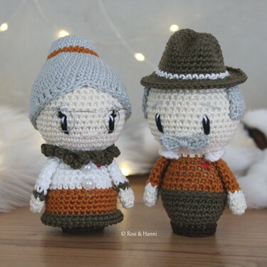 Häkelanleitung Oma & Opa - Geschenk für Großeltern - Geburt & Taufe