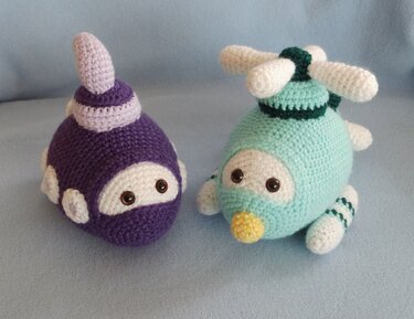 Häkelanleitung, Bernd U-Boot & Hubi Hubschrauber