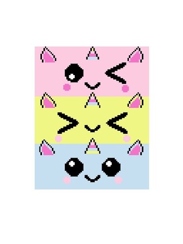 Häkelmuster * 3 liTTle UnicornS * Grafik für Fm Decke - Häkeln