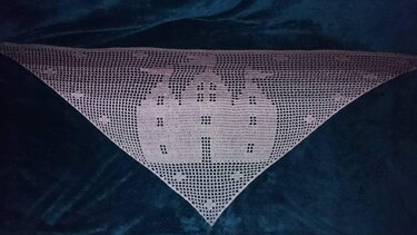 Motivtuch "Schloß" für Kids, Dreieckstuch, Häkelanleitung