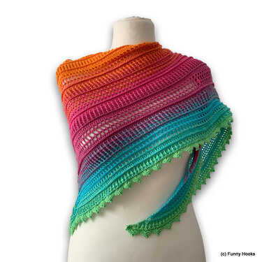 Plakans - flat triangle Shawl - Crochet