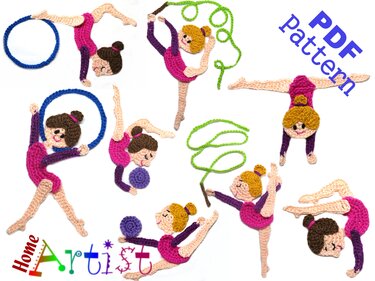 Gymnastic 1-8 Crochet Applique