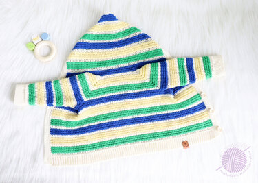 Baby- & Kinderjacke "Rainbow" (Gr. 50- 128, stricklook) - Häkeln