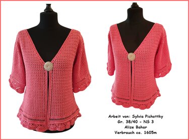 Häkelanleitung Jacke- Cardigan - Weste  "Sommerromanze" - alle Größen