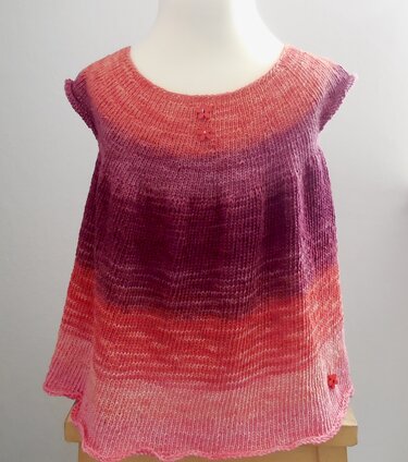 Baumwollkleidchen mit Rundpasse für Alter 2 und 4 Jahre - Stricken