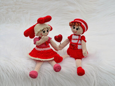 ICH HAB DICH LIEB Herzmädl zu Muttertag Hochzeit Valentinstag Liebe - Häkeln