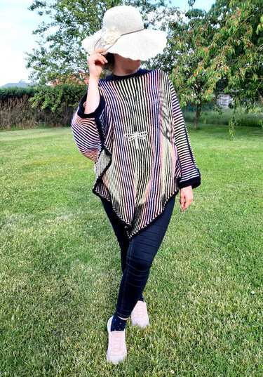 Libellentuch und Ponchover Illusionsstricken