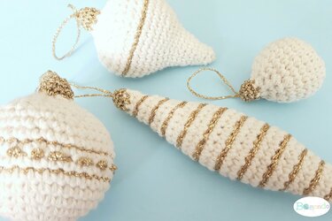 kreativer Baumschmuck, Christbaumkugeln, schönes Set für den Weihnachtsbaum , 4-teilig - Häkeln