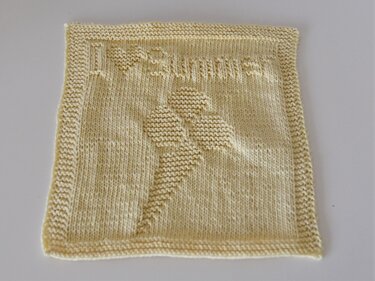 Knitting pattern washcloth / dishcloth "Summer Love" - easy