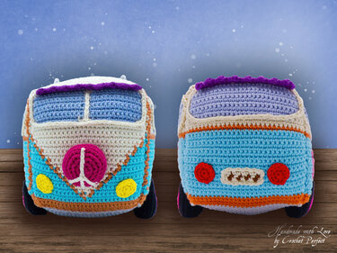 Häkelanleitung: Hippie Bus mit Wohnwagen