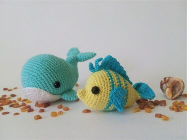 Whale and Fish. Crochet pattern