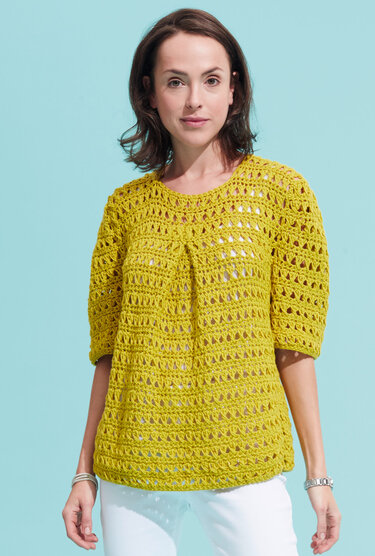 Häkelanleitung: Kurzärmeliger Häkelpulli mit Schlingenmuster - Bild 2