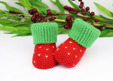 Baby & children socks "Strawberry" (size 0 m. - 4 y.), 2 Var. - Crochet