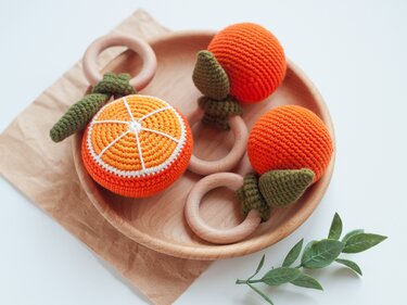 Orange Baby Rattle Crochet Pattern