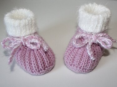 Strickanleitung Babyschuhe, Booties, Sohlenlänge ca. 11 cm, Patentmuster