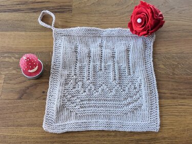 Strickanleitung Waschlappen / Spültuch "Happy Birthday" - ganz einfach