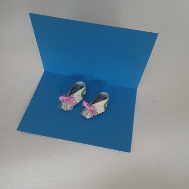 Origami Geldschein Babyschuhe (*) - Basteln