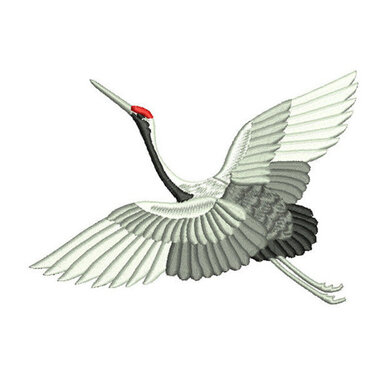Japanese crane - Embroidery