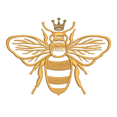 Queen Bee with Crown - Embroidery
