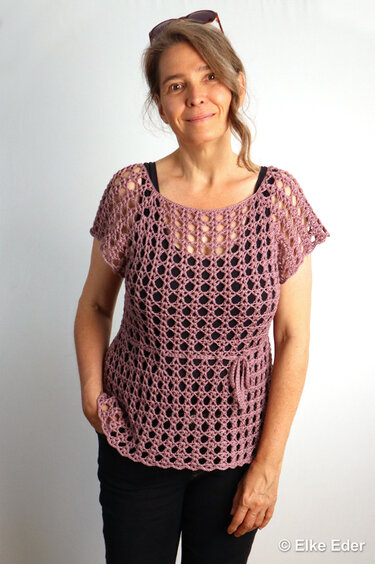 Shirt, Top, Tunic “Marlene” (Top-Down Raglan) - Crochet Pattern