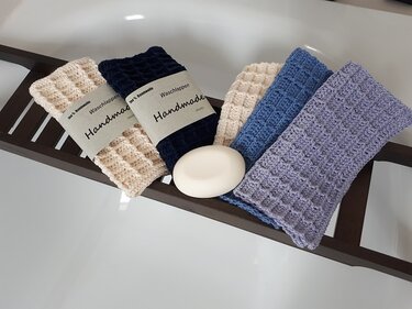 Waschlappen / Küchenspültücher, gehäkelte, für Anfänger geeignet - Häkeln