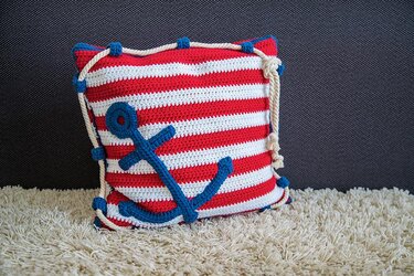 Crochet Pattern Sail Boat Pillow and Anchor Pillow