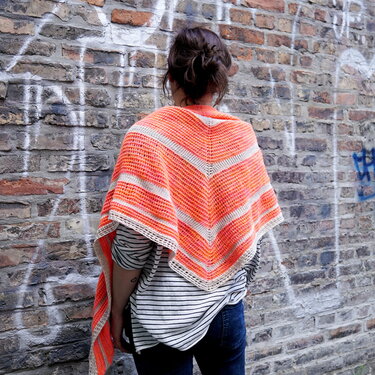 Anleitung Tunesisch Häkeln Dreieckstuch "Peaches" - Bild 3