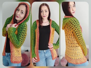 Jacke Yuna häkeln Kapuzenjacke