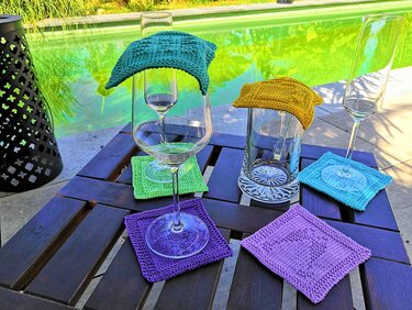 Knitting pattern "Summerdrinks" - coaster / glass cover - easy