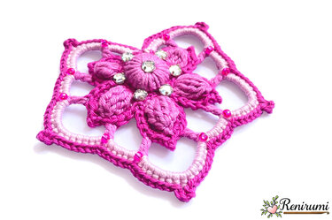 Crochet pattern freeform ornament flower