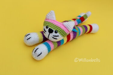 Moe The Stripey Cat Amigurumi Animal Toy Kitten - Crochet