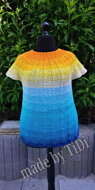 Sommershirt "Cosmos" Häkelanleitung Rundpasse für jede Größe