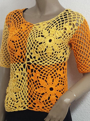 H&auml;kelanleitung Top oder Shirt aus Grannys - Häkeln