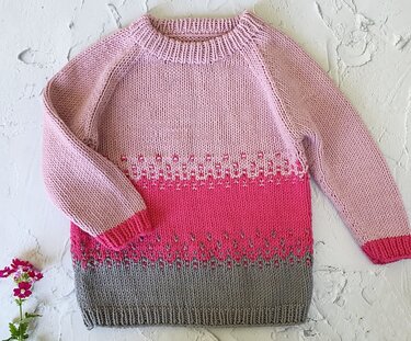 Strickanleitung Kinderpullover Jule Größe 68 - 80 Kinder
