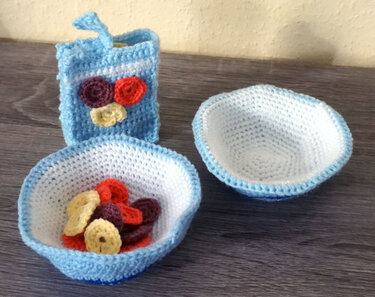 Crochet pattern: muesli bowl and a muesli box with content - Image 2