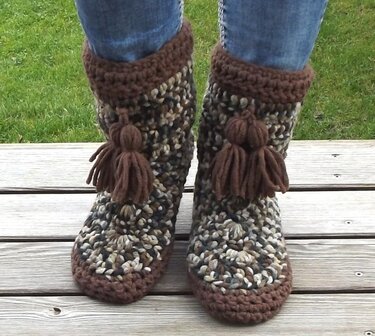 Häkelanleitung Hausschuhe "Apachi"