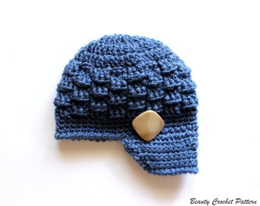 Newsboy Hat Newborn - Child Pattern - Crochet