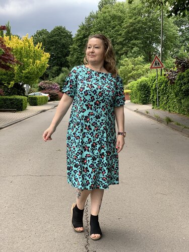 Zyane Kleid-Tunika-Shirt-Top mit asymmetrischen Falten im Vorderteil - Bild 2