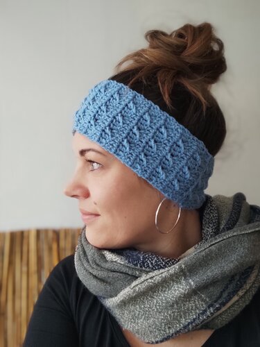 Häkelanleitung Stirnband Lavendel