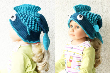 Fish hat "Big Fish" (all sizes, bobble pattern)