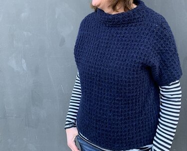 Blauer Pullunder mit Waffelmuster, Gr. S/M/L/XL/XXL)